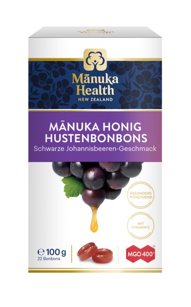 Manuka Health Lutschbonbons Schwarze Johannisbeere und Manuka Honig MGO 400+ 100 g 