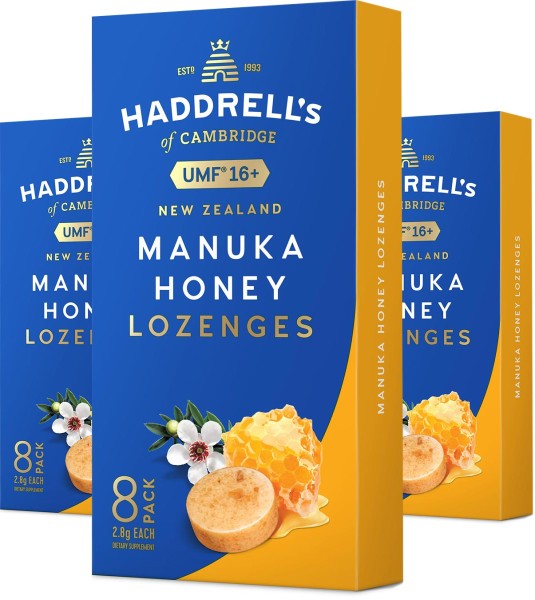 Haddrell's 3er Pack Lutschbonbons mit Manuka Honig UMF 16+ (MGO 550+)